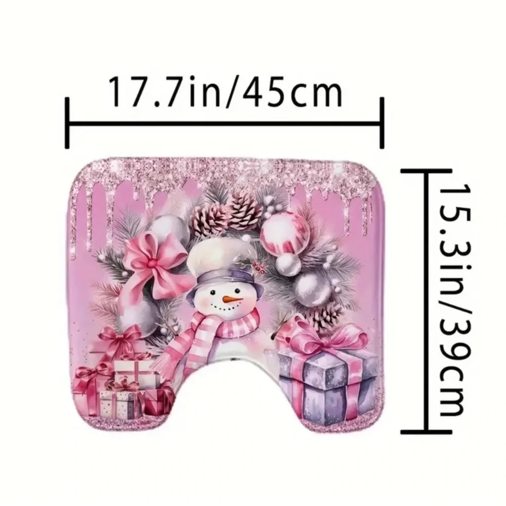 4pc Pink Snowman Bathroom Set NWT